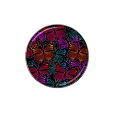 Colorful Monarch Butterfly Pattern Hat Clip Ball Marker by SpinnyChairDesigns