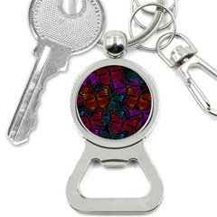 Colorful Monarch Butterfly Pattern Bottle Opener Key Chain by SpinnyChairDesigns