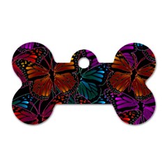 Colorful Monarch Butterfly Pattern Dog Tag Bone (one Side) by SpinnyChairDesigns