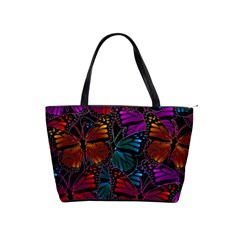 Colorful Monarch Butterfly Pattern Classic Shoulder Handbag by SpinnyChairDesigns