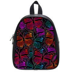 Colorful Monarch Butterfly Pattern School Bag (small) by SpinnyChairDesigns