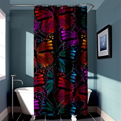 Colorful Monarch Butterfly Pattern Shower Curtain 36  X 72  (stall)  by SpinnyChairDesigns