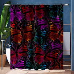 Colorful Monarch Butterfly Pattern Shower Curtain 60  X 72  (medium)  by SpinnyChairDesigns