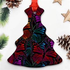 Colorful Monarch Butterfly Pattern Christmas Tree Ornament (two Sides) by SpinnyChairDesigns