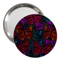 Colorful Monarch Butterfly Pattern 3  Handbag Mirrors by SpinnyChairDesigns