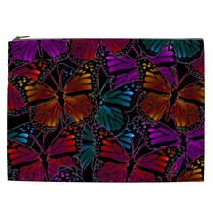 Colorful Monarch Butterfly Pattern Cosmetic Bag (xxl) by SpinnyChairDesigns