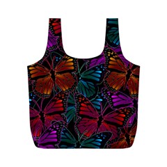 Colorful Monarch Butterfly Pattern Full Print Recycle Bag (m) by SpinnyChairDesigns