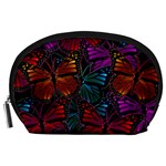 Colorful Monarch Butterfly Pattern Accessory Pouch (Large) Front