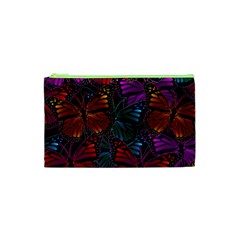 Colorful Monarch Butterfly Pattern Cosmetic Bag (xs) by SpinnyChairDesigns