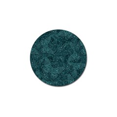 Dark Teal Butterfly Pattern Golf Ball Marker by SpinnyChairDesigns