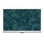 Dark Teal Butterfly Pattern Business Card Holder Front