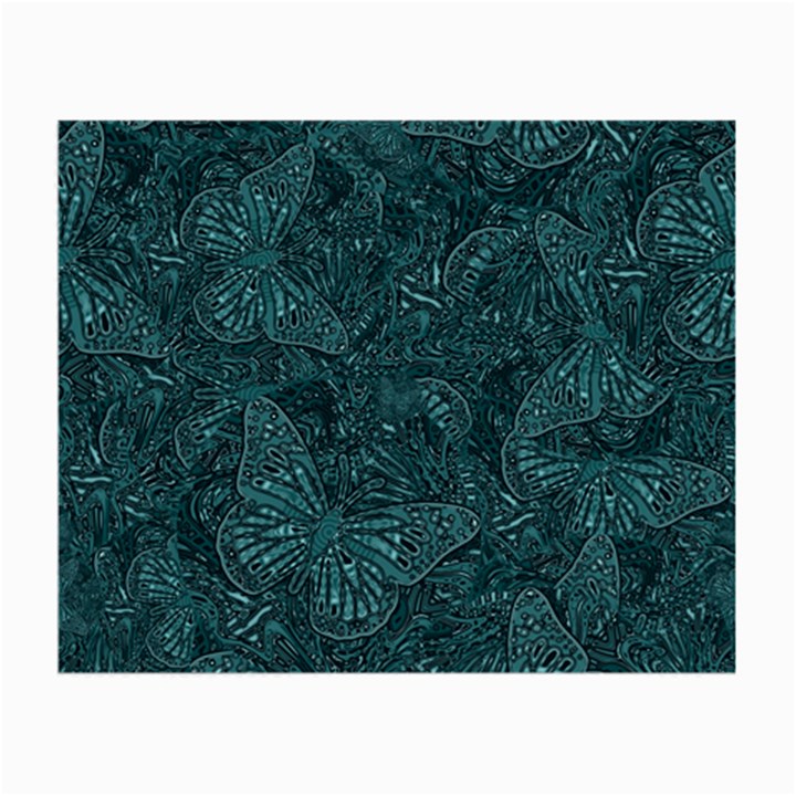 Dark Teal Butterfly Pattern Small Glasses Cloth