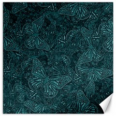 Dark Teal Butterfly Pattern Canvas 20  X 20  by SpinnyChairDesigns