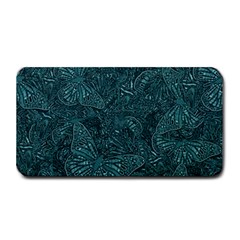 Dark Teal Butterfly Pattern Medium Bar Mats by SpinnyChairDesigns