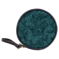 Dark Teal Butterfly Pattern Classic 20-cd Wallets by SpinnyChairDesigns