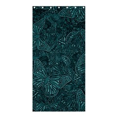 Dark Teal Butterfly Pattern Shower Curtain 36  X 72  (stall)  by SpinnyChairDesigns