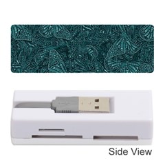 Dark Teal Butterfly Pattern Memory Card Reader (stick) by SpinnyChairDesigns