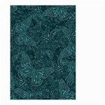 Dark Teal Butterfly Pattern Small Garden Flag (Two Sides) Front