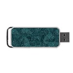 Dark Teal Butterfly Pattern Portable USB Flash (Two Sides) Back