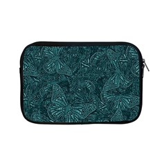 Dark Teal Butterfly Pattern Apple Ipad Mini Zipper Cases by SpinnyChairDesigns