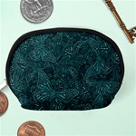 Dark Teal Butterfly Pattern Accessory Pouch (Medium) Back