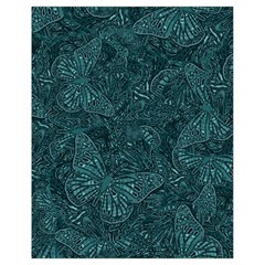 Dark Teal Butterfly Pattern Drawstring Bag (small) by SpinnyChairDesigns