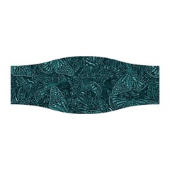 Dark Teal Butterfly Pattern Stretchable Headband by SpinnyChairDesigns