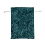 Dark Teal Butterfly Pattern Lightweight Drawstring Pouch (S) Front