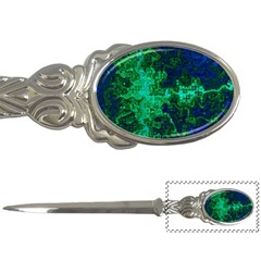 Abstract Green And Blue Techno Pattern Letter Opener by SpinnyChairDesigns