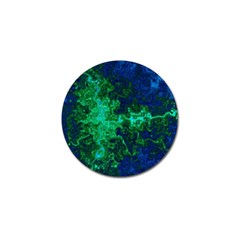 Abstract Green And Blue Techno Pattern Golf Ball Marker (4 Pack) by SpinnyChairDesigns