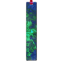 Abstract Green And Blue Techno Pattern Large Book Marks by SpinnyChairDesigns