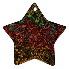 Stylish Fall Colors Camouflage Ornament (star) by SpinnyChairDesigns