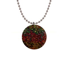 Stylish Fall Colors Camouflage 1  Button Necklace by SpinnyChairDesigns