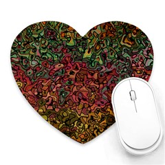 Stylish Fall Colors Camouflage Heart Mousepads by SpinnyChairDesigns