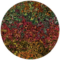 Stylish Fall Colors Camouflage Wooden Puzzle Round by SpinnyChairDesigns