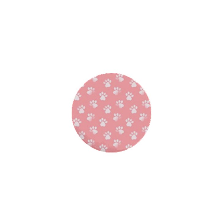 Animal Cat Dog Prints Pattern Pink White 1  Mini Buttons