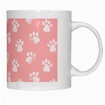 Animal Cat Dog Prints Pattern Pink White White Mugs Right