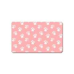 Animal Cat Dog Prints Pattern Pink White Magnet (name Card) by SpinnyChairDesigns