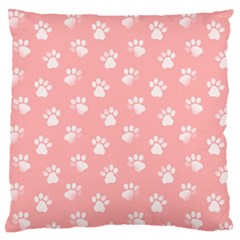 Animal Cat Dog Prints Pattern Pink White Standard Flano Cushion Case (two Sides) by SpinnyChairDesigns