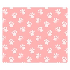 Animal Cat Dog Prints Pattern Pink White Double Sided Flano Blanket (small)  by SpinnyChairDesigns