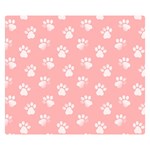 Animal Cat Dog Prints Pattern Pink White Double Sided Flano Blanket (Small)  50 x40  Blanket Front