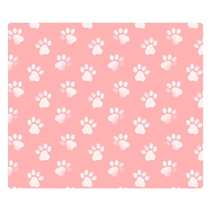 Animal Cat Dog Prints Pattern Pink White Double Sided Flano Blanket (Small) 