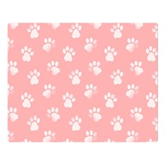 Animal Cat Dog Prints Pattern Pink White Double Sided Flano Blanket (large)  by SpinnyChairDesigns