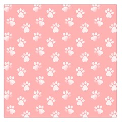 Animal Cat Dog Prints Pattern Pink White Large Satin Scarf (square) by SpinnyChairDesigns