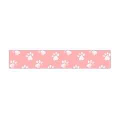 Animal Cat Dog Prints Pattern Pink White Flano Scarf (mini) by SpinnyChairDesigns