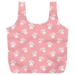 Animal Cat Dog Prints Pattern Pink White Full Print Recycle Bag (xxxl) by SpinnyChairDesigns