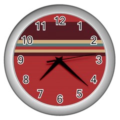 Retro Aesthetic Wall Clock (silver) by tmsartbazaar