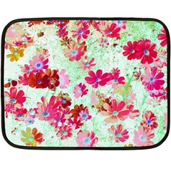  Cosmos Flowers Red Fleece Blanket (mini) by DinkovaArt