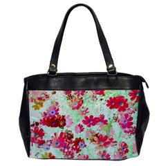  Cosmos Flowers Red Oversize Office Handbag by DinkovaArt