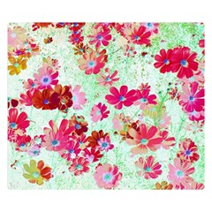  Cosmos Flowers Red Double Sided Flano Blanket (small)  by DinkovaArt